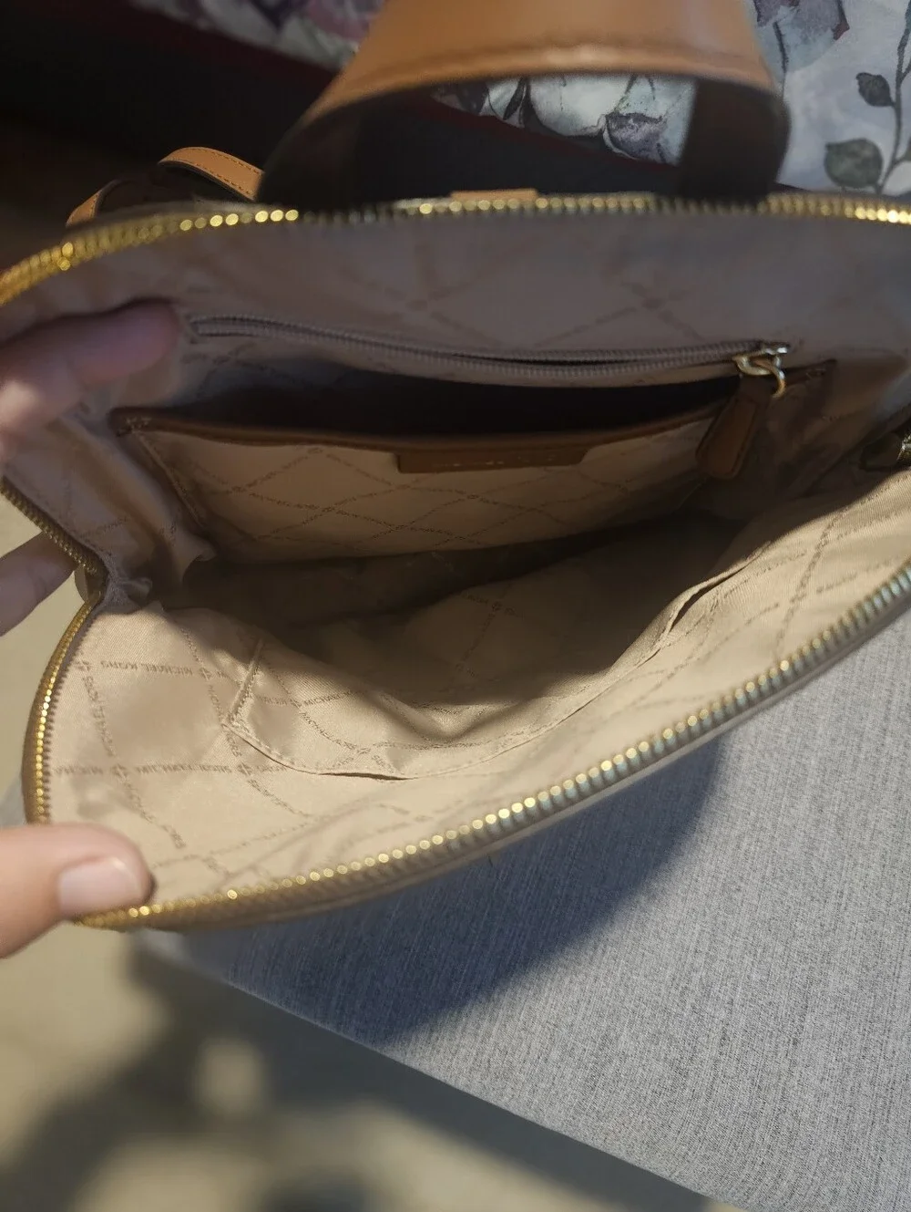 Michael Kors MK Medium Slim Backpack- Brown